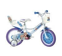 Dino Snow Queen Kids 14" Wheel Bike - White/Blue