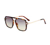 TOIPASTN Double-bridge Plastic Metal Sunglasses Glasses(GRAY)