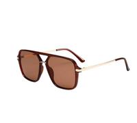 TOIPASTN Double-bridge Plastic Metal Sunglasses Glasses(Orange)