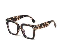TOIPASTN Eyeglasses Frame Ultralight Anti Blue Light Transparent Lens Glasses(tea leopard)
