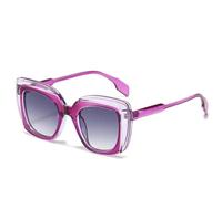 TOIPASTN Fashion Luxury Oversized Sunglasses Women Men Retro Trends Uv400(Purple Purple)