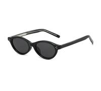 TOIPASTN Retro Small Sunglasses Women Polarized Tac Shades Cat Eye(Black Gray)