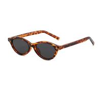 TOIPASTN Retro Small Sunglasses Women Polarized Tac Shades Cat Eye(Leopard Gray)