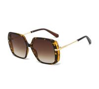 TOIPASTN Sunglasses Women Double Frames Sunscreen Shades Uv400(Leopard Tea)