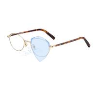 TOIPASTN Women Cat Eye Acetate Glasses Frames Anti Blue Ray Uv400(Gold-Anti Blue Ray)