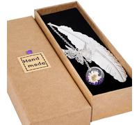 Toirxarn Silver Feather Bookmark with Butterfly Charm - Mother’s Day Gift for Mum & Women - Thoughtful Book Lover Gift, Small Keepsake for Mum - Gift Box Ready
