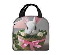 Toiyugd Bunny Rosette Versatile Lunch Bag Insulated Lunch Box Designed for Both Men and Women, That Fits All Your Needs