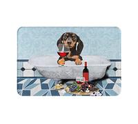 Toiyugd Dachshund Bath Mat Rugs,Ultra Soft Plush Bath Mats for Bathroom,Rectangle Washable Door Mat Foldable Thin Rug Floor Cover for Bathroom Kitchen 16x24 Inches