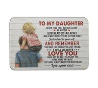 Toiyugd from Dad to My Daughter Welcome Doormat Never Feel That You are Alone Decorative Entrance Rug Door Mat Rubber Backing Non-Slip Floor Mat for Kitchen Bathroom 16x24 Inches