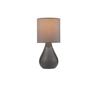 Tok Mark Traders Elegant Ceramic Table Desk Lamp Teardrop Design Home Decor Lightning Woven Cylindrical Shade (Grey)