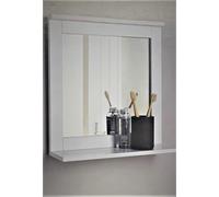 Tok Mark Traders Maine White Bathroom Wood Frame Mirror Wall New England Mounted with Cosmetics Shelf Elegant Rectangle Home Decoration Bedroom Dressing Hallway, W40 x D13 x H42.5m (Approx.)