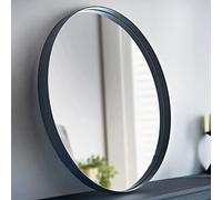 TOK MARK TRADERS Stunning Round 50cm Large Black Mirror Wall Mounting Bedroom Bathroom Hallway Wall Hanging Mirror