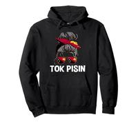 Tok Pisin PNG Messy Hair Bun Design Papua New Guinea Girl Pullover Hoodie