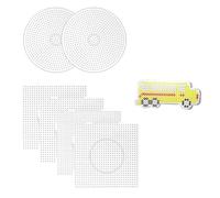 Tokaneit Ironing Beads Plates 5 mm 4 Square and 2 Round Ironing Beads Templates, Pegboard Set, Transparent Pegboard Kits, Ironing Paper, Pin Board, Suitable for DIY Crafts