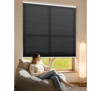 Tokblind Light Filtering Cordless Cellular Shade, Spring Free-Stop Pull-Down Honeycomb Blind, Custom Size, Translucent Privacy Shades for Home Office (Light Filtering Black)