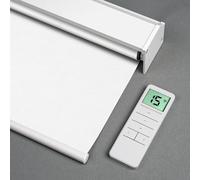 Tokblind Motorized Roller Shade with Remote Control, Blackout Electric Blinds for Windows Compatible with Alexa Google via Hub, Rechargeable Smart Window Shade Customized Size (Pure White)