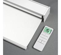 Tokblind Motorized Roller Shades with Remote Control, Blackout Electric Blinds for Windows Compatible with Alexa Google via Hub, Rechargeable Smart Window Shade Customized Size (Vinyl White)