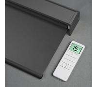 Tokblind Motorized Roller Shades with Remote Control, Blackout Smart Blinds for Windows Compatible with Alexa Google via Hub, Rechargeable Electric Window Shade Customized Size (Vinyl Black)