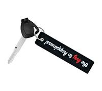 TOKCKYBL Premium Motorcycle Keychain - Durable Embroidered Key Tag for Riders of Cars, ATV, Dirt Bikes & More, The Key to Happiness！, 5.1*1.15