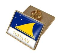 Tokelau Pin Badges Brooch - Simple Crystal Flag Print Lapel Pin,Patriotic Flag Brooch Pin For Unisex Clothing Bags Shirt Backpack Crafts Character