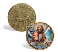 Tokenara Christian Challenge Coin, Saint Jesus, Consolation Coin with Isaiah 41:10 Bible Verse, Inspirational Religious Medallion, Christian Gift for Men and Women