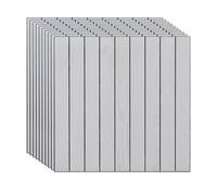 Tokenhigh 10Pcs Wood Slat Wallpaper, 40x40cm Wooden Effect Peel and Stick Wall Panels, Self Adhesive Wood Grain Wallcovering, Removable Decorative Wall Stickers for Living Room Bedroom (Off-White)