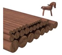 Tokenhigh 32 Pcs Walnut Dowel Rods, 7 Sizes Dowel Rod Wood Sticks, Unfinished Round Sticks, Wooden Pole Rods Carving Blocks for Building Model Material DIY Craft Woodworking Project Supplies