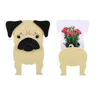 Tokenhigh Cute Dog Planter，Pet Dog Flower Pot，Animal Shaped Plant Storage Container，For Indoor Outdoor Garden Decorations (pug dog)