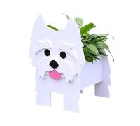 Tokenhigh Dog Planter Pots, Animal Plant Pot, Cute Dog Flower Pots, Outdoor Indoor Garden Planters, Plants Storage Container Gardening Pots for Succulent Flower Cactus Air Plants (Medium Westie)