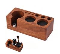 Tokenhigh Espresso Tamping Station, Wooden Coffee Tamper Holder, Natural Walnut Wood Tamper Stand for 54mm Portafilters, Non-Slip Base, Home Barista Coffee Accessories (54mm)