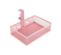 Tokenhigh Hidden Under Desk Drawer, 360° Rotating Desk Organiser, Clip-on Swivel Desks Tidy Organiser, Large Capacity Under Table Storage, Invisible Undermount Organizer for Home Office (Pink)