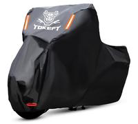 Tokept All-Weather Motorcycle Cover-Heavy Duty Extra Large Black for 104 Inch Motorcycles，for Harley Davidson Honda Suzuki Kawasaki Yamaha (XXL)