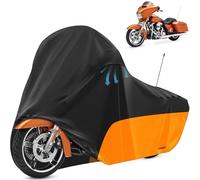 Tokept Motorcycle Cover, with Vents Dirt Bike Cover,for Different Touring Models Harley Davidson Road King,Road Glide,Street Glide,Electra Glide,Low Rider-ST (Black&Orange)