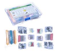TOKERU 1500PCS Electronic Kit: Rectangular Ceramic & Aluminium Capacitor Kit with Resistors & Transistors for Electrical Maintenance & DIY Projects