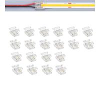 TOKERU 2-Pin LED Connector, 10mm Solder-Free Quick Connectors for COB LED Strip Lights - Compatible with 22AWG-24AWG Wires, Strip to Wire LED Accessories-20 PCS