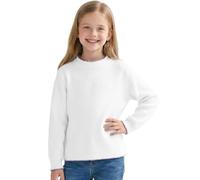 Tokeya Girls Thermal Tops Long Sleeve Plain Kids Base Layer Half Turtle Neck Stretchy Layering Base Shirt Casual Soft Comfort Pullover Thermal Undershirt for Girl Clothing Age 9-10 Years, White
