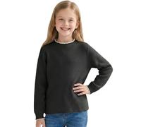 Tokeya Girls Thermal Tops Long Sleeve Plain Kids Base Layer Half Turtle Neck Stretchy Layering Base Shirt Casual Soft Comfort Pullover Thermal Undershirt for Girl Clothes Age 11-12 Years, Black