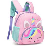 Tokeya Kids Backpack, School Bag for Girls Children Toddler with and Chest Strap Kindergarten Bookbag Cute Rainbow Horse Nursery Rucksack Bags for Preschool 1-5 Years, Pink