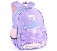 Tokeya Toddler Backpack Kids School Bag for Girls, Mini Cute Butterflies Kindergarten Bookbag with Chest Strap Small Children's Backpacks Lightweight Nursery Rucksack for Preschool 2-6 Years, Purple