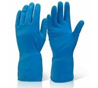 TOKHA SAFETY 12 Pair, Long Sleeve Rubber Gloves Latex Household Cleaning Dishwashing Laundry Kitchen Gloves (Blue, M)