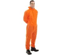 TOKHA SAFETY Disposable Coveralls Type 5/6 Protection Against Dust and Chemical Splash - Ideal for Asbestos Removal, Painting, and General Building Work (Orange, M)