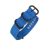 Tokicoo 18mm 20mm 22mm 24mm 26mm Reinforced Nylon Woven Men's Sport Sweat-Resistant Watchband, Replacement Strap,Blue-Black Buckle,18mm