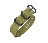 Tokicoo 18mm 20mm 22mm 24mm 26mm Reinforced Nylon Woven Men's Sport Sweat-Resistant Watchband, Replacement Strap,A Green-Black Buckle,18mm