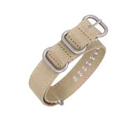 Tokicoo 18mm 20mm 22mm 24mm 26mm Reinforced Nylon Woven Men's Sport Sweat-Resistant Watchband, Replacement Strap,Khaki-Silver Buckle,20mm