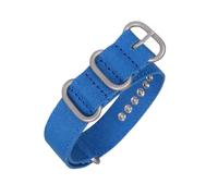 Tokicoo 18mm 20mm 22mm 24mm 26mm Reinforced Nylon Woven Men's Sport Sweat-Resistant Watchband, Replacement Strap,Blue-Silver Buckle,26mm