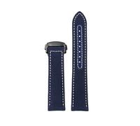 Tokicoo 19mm and 20mm Quick Release Waterproof Nylon Watchband with Butterfly Buckle and Colored Stitching Design,Style 1-Black,19mm