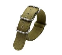Tokicoo 20/22/24/26mm Simple Style Nylon Canvas Woven Watchband in Utility Style for Men, Replacement Strap Accessory,Green - Silver,26mm