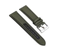Tokicoo Men's Military Style Reinforced Sports Watchband, 20mm and 22mm Canvas and Leather Replacement Strap,Green,20mm