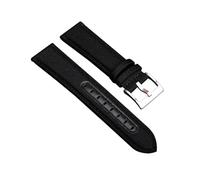 Tokicoo Men's Military Style Reinforced Sports Watchband, 20mm and 22mm Canvas and Leather Replacement Strap,Black,22mm