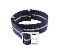 Tokicoo Men's Woven Nylon Watch Strap with Stainless Steel Pin Buckle, 18/20/22/24mm Replacement for Mechanical and Smart Watches,Style 3,24mm
